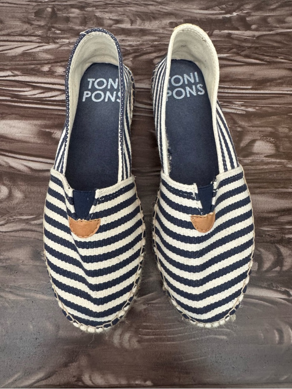 Toni Pons Navy & White Striped Espadrilles